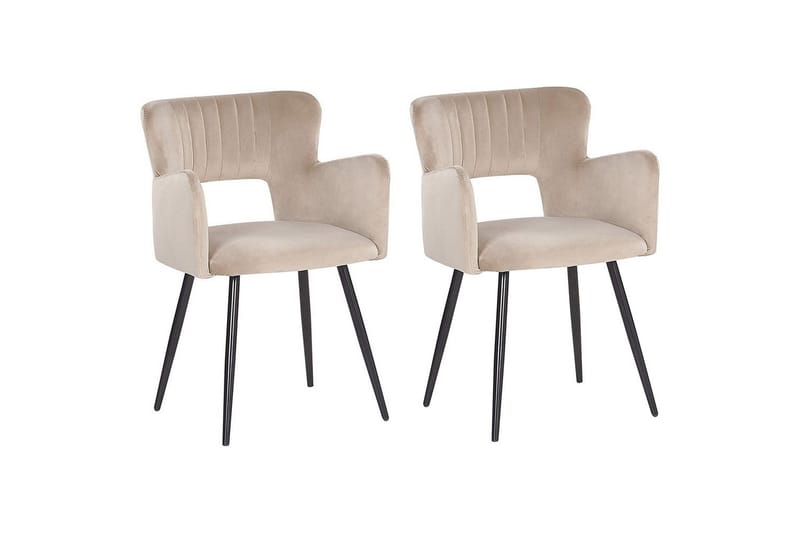Sæt med 2 spisebordsstole Sanilac - Beige, sort, taupe - Møbler - Stole & lænestole - Spisebordsstole & køkkenstole