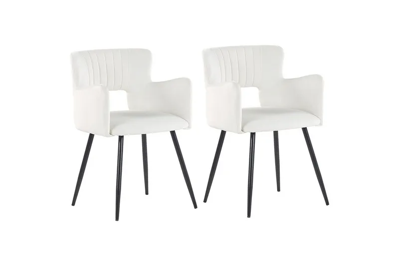Sæt med 2 spisebordsstole Sanilac, Hvid, Sort