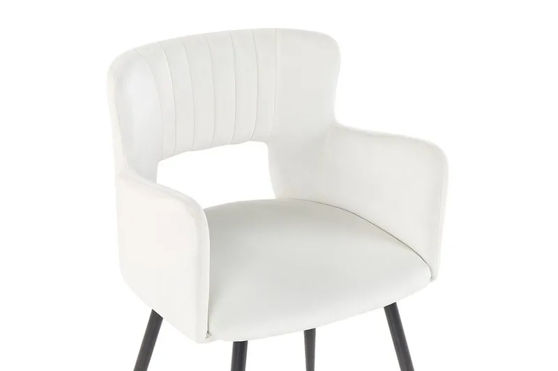 Sæt med 2 spisebordsstole Sanilac - Hvid, Sort - Møbler - Stole & lænestole - Spisebordsstole & køkkenstole