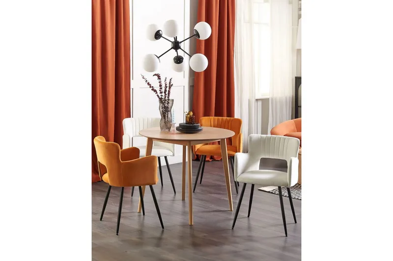 Sæt med 2 spisebordsstole Sanilac - Hvid, Sort - Møbler - Stole & lænestole - Spisebordsstole & køkkenstole