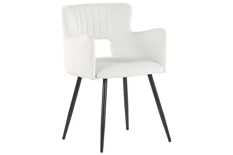 Sæt med 2 spisebordsstole Sanilac - Hvid, Sort - Møbler - Stole & lænestole - Spisebordsstole & køkkenstole