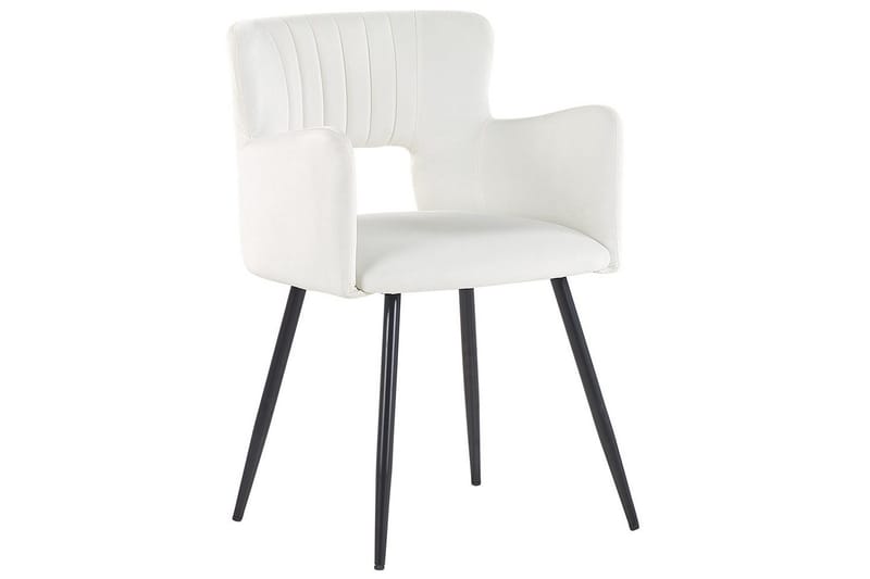 Sæt med 2 spisebordsstole Sanilac - Hvid, Sort - Møbler - Stole & lænestole - Spisebordsstole & køkkenstole