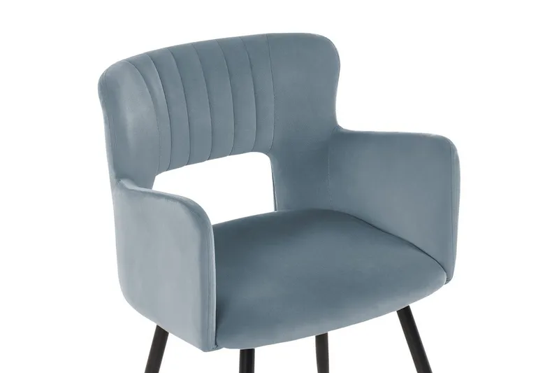 Sæt med 2 spisebordsstole Sanilac - Lyseblå, Sort - Møbler - Stole & lænestole - Spisebordsstole & køkkenstole