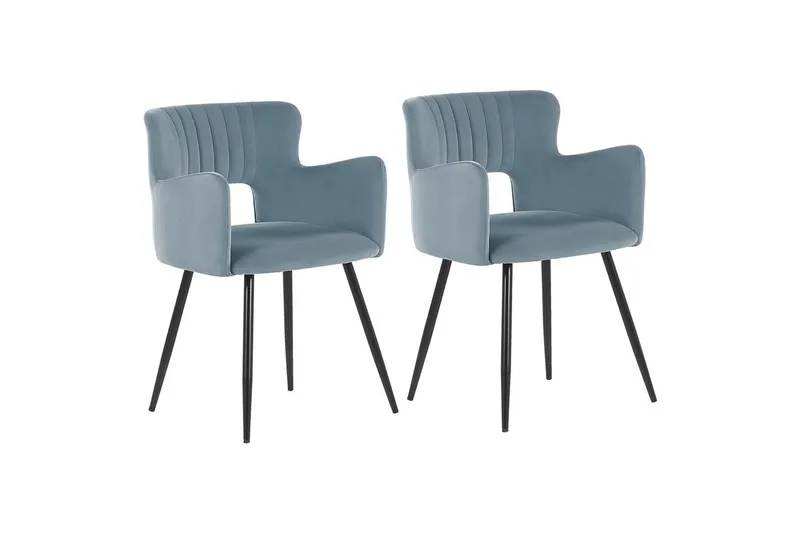 Sæt med 2 spisebordsstole Sanilac, Lyseblå, Sort