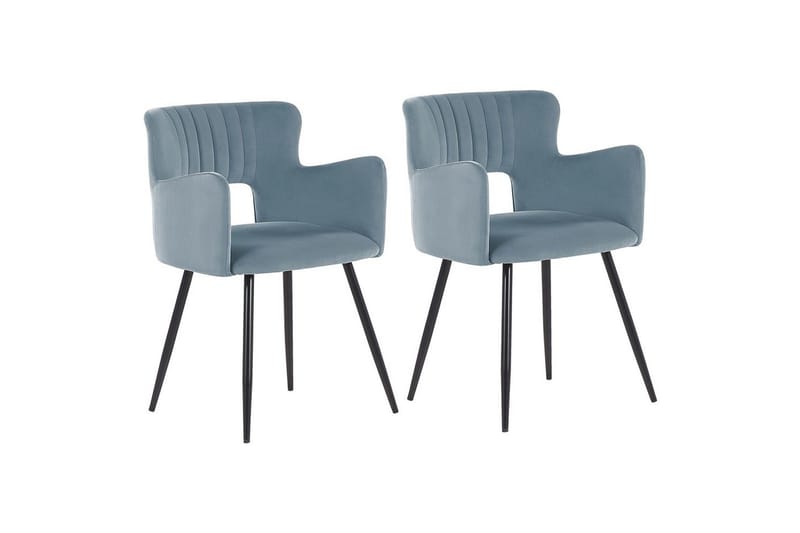 Sæt med 2 spisebordsstole Sanilac, Lyseblå, Sort