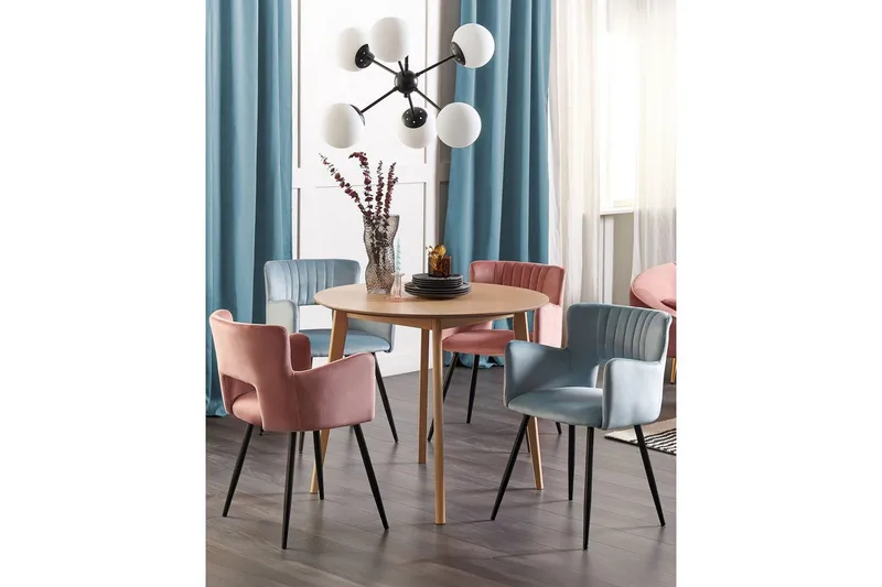 Sæt med 2 spisebordsstole Sanilac - Lyseblå, Sort - Møbler - Stole & lænestole - Spisebordsstole & køkkenstole