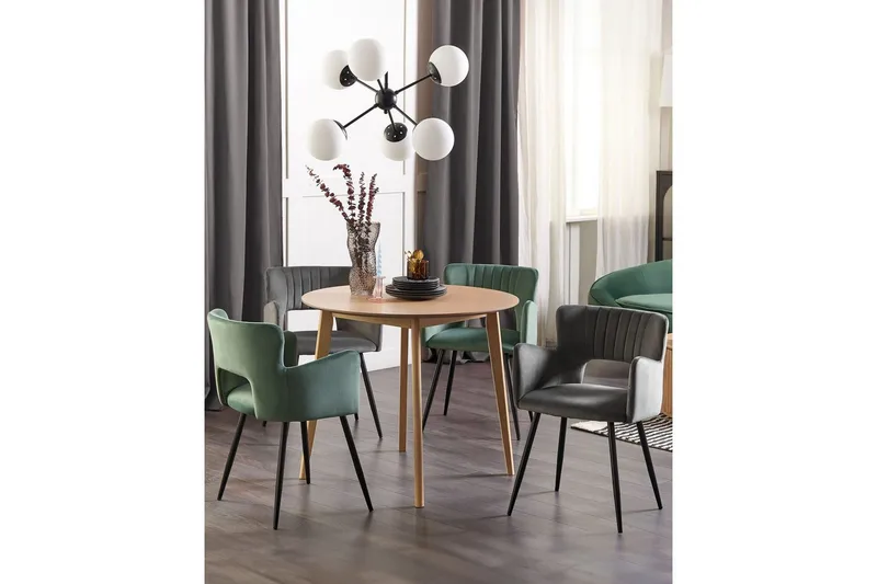 Sæt med 2 spisebordsstole Sanilac - Mørkegrå, sort - Møbler - Stole & lænestole - Spisebordsstole & køkkenstole