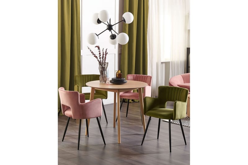 Sæt med 2 spisebordsstole Sanilac - Olivengrøn, Sort - Møbler - Stole & lænestole - Spisebordsstole & køkkenstole