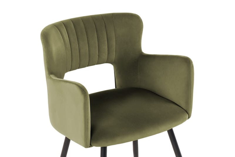Sæt med 2 spisebordsstole Sanilac - Olivengrøn, Sort - Møbler - Stole & lænestole - Spisebordsstole & køkkenstole