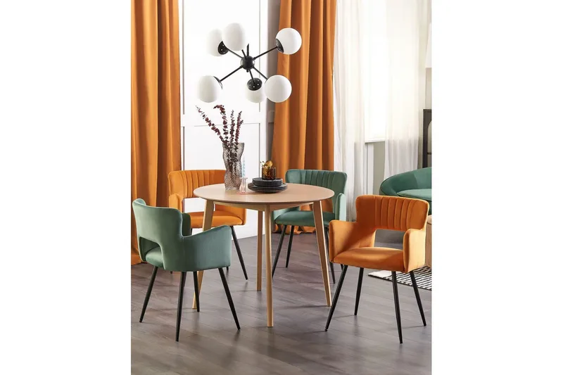 Sæt med 2 spisebordsstole Sanilac - Orange, sort - Møbler - Stole & lænestole - Spisebordsstole & køkkenstole