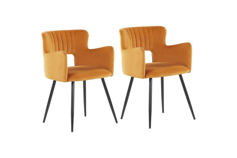 Sæt med 2 spisebordsstole Sanilac - Orange, sort - Møbler - Stole & lænestole - Spisebordsstole & køkkenstole