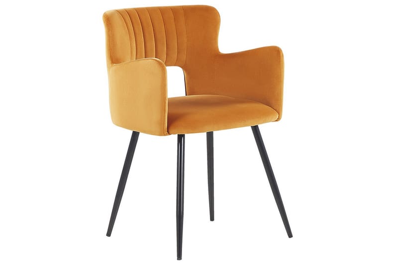 Sæt med 2 spisebordsstole Sanilac - Orange, sort - Møbler - Stole & lænestole - Spisebordsstole & køkkenstole