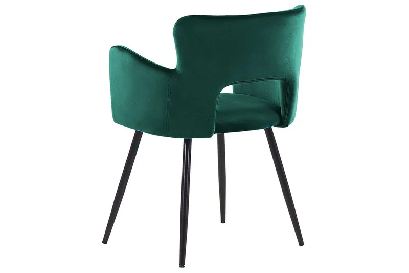 Sæt med 2 spisebordsstole Sanilac - Smaragdgrøn, Sort - Møbler - Stole & lænestole - Spisebordsstole & køkkenstole
