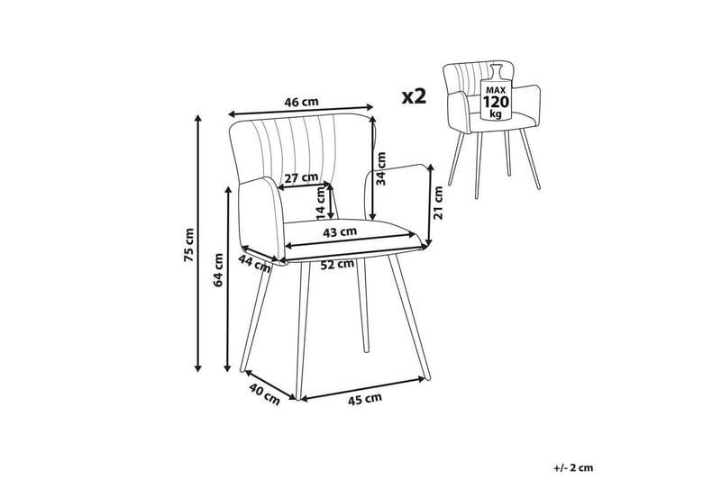 Sæt med 2 spisebordsstole Sanilac - Smaragdgrøn, Sort - Møbler - Stole & lænestole - Spisebordsstole & køkkenstole