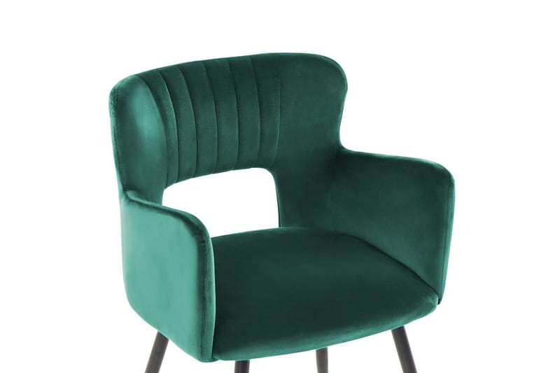 Sæt med 2 spisebordsstole Sanilac - Smaragdgrøn, Sort - Møbler - Stole & lænestole - Spisebordsstole & køkkenstole