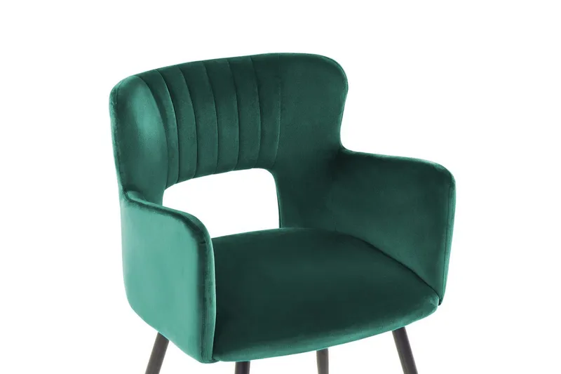 Sæt med 2 spisebordsstole Sanilac - Smaragdgrøn, Sort - Møbler - Stole & lænestole - Spisebordsstole & køkkenstole