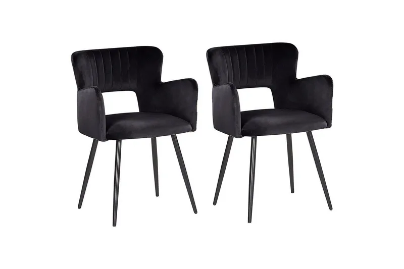 Sæt med 2 spisebordsstole Sanilac, Sort