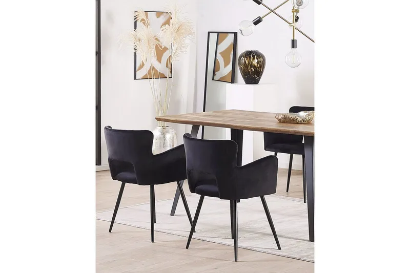Sæt med 2 spisebordsstole Sanilac - Sort - Møbler - Stole & lænestole - Spisebordsstole & køkkenstole