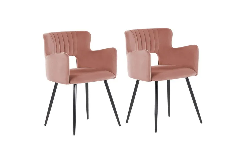 Sæt med 2 spisebordsstole Sanilac - Pink, sort - Møbler - Stole & lænestole - Spisebordsstole & køkkenstole