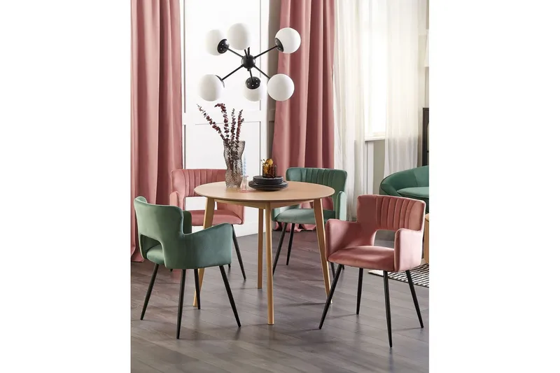 Sæt med 2 spisebordsstole Sanilac - Pink, sort - Møbler - Stole & lænestole - Spisebordsstole & køkkenstole