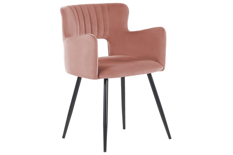 Sæt med 2 spisebordsstole Sanilac - Pink, sort - Møbler - Stole & lænestole - Spisebordsstole & køkkenstole