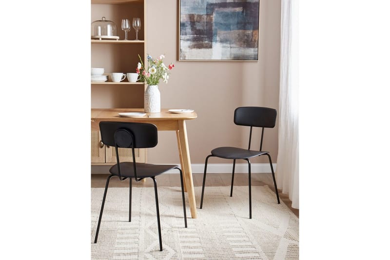 Sæt med 2 spisebordsstole Sibley - Sort - Møbler - Stole & lænestole - Spisebordsstole & køkkenstole