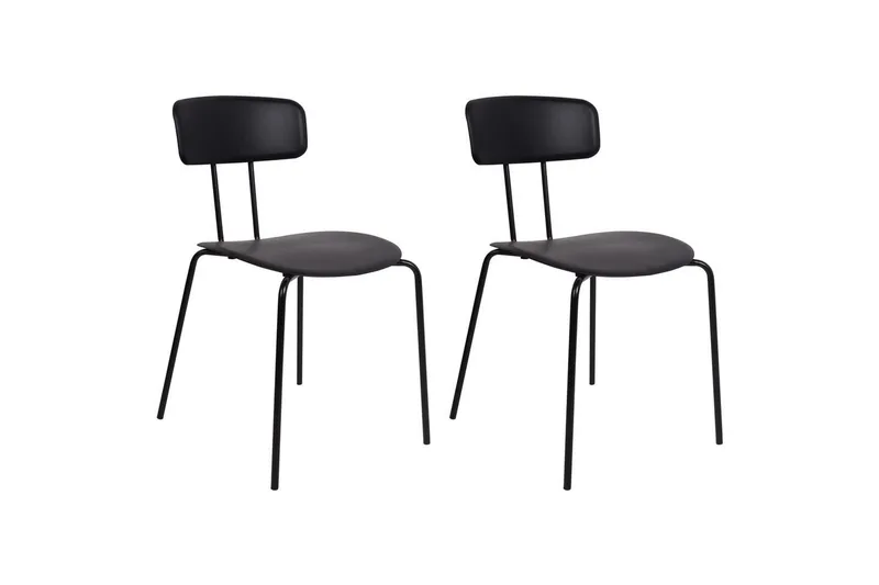 Sæt med 2 spisebordsstole Sibley, Sort