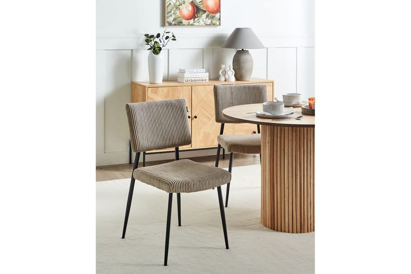 Sæt med 2 spisebordsstole Sturgis - Beige, sort - Møbler - Stole & lænestole - Spisebordsstole & køkkenstole