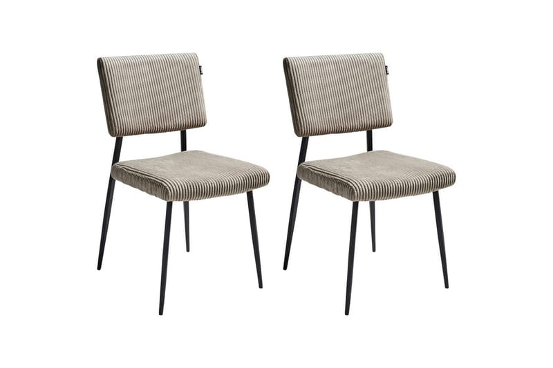 Sæt med 2 spisebordsstole Sturgis - Beige, sort - Møbler - Stole & lænestole - Spisebordsstole & køkkenstole