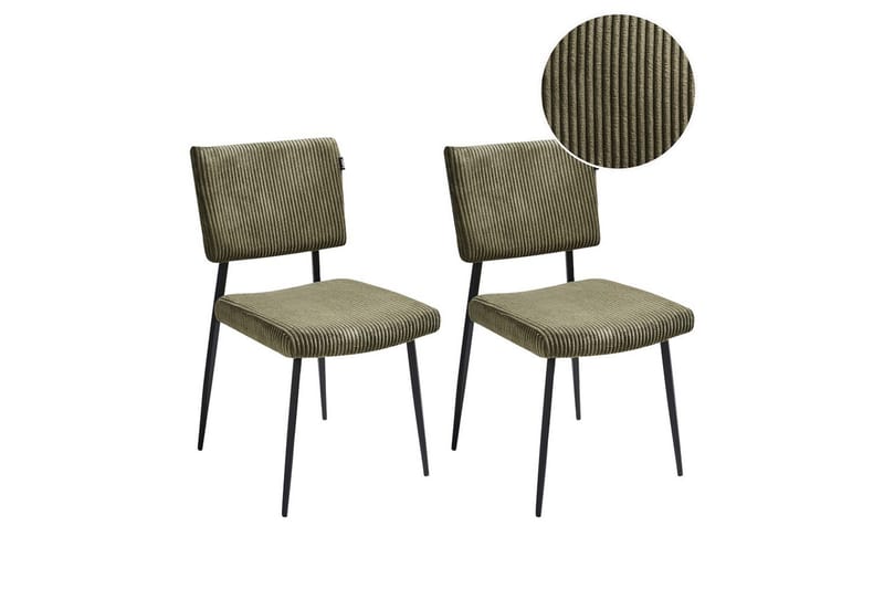 Sæt med 2 spisebordsstole Sturgis, Grøn, sort