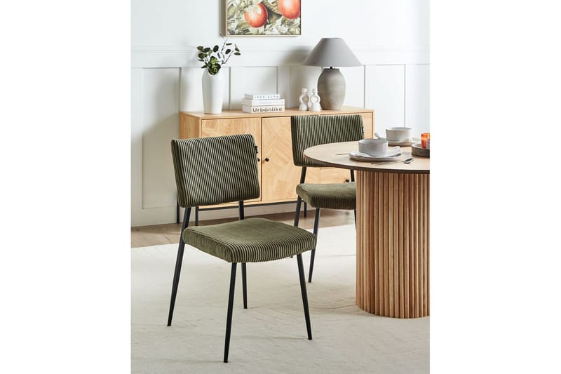 Sæt med 2 spisebordsstole Sturgis - Grøn, sort - Møbler - Stole & lænestole - Spisebordsstole & køkkenstole