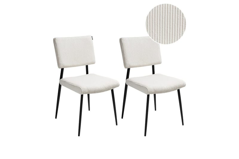 Sæt med 2 spisebordsstole Sturgis, Hvid, Sort