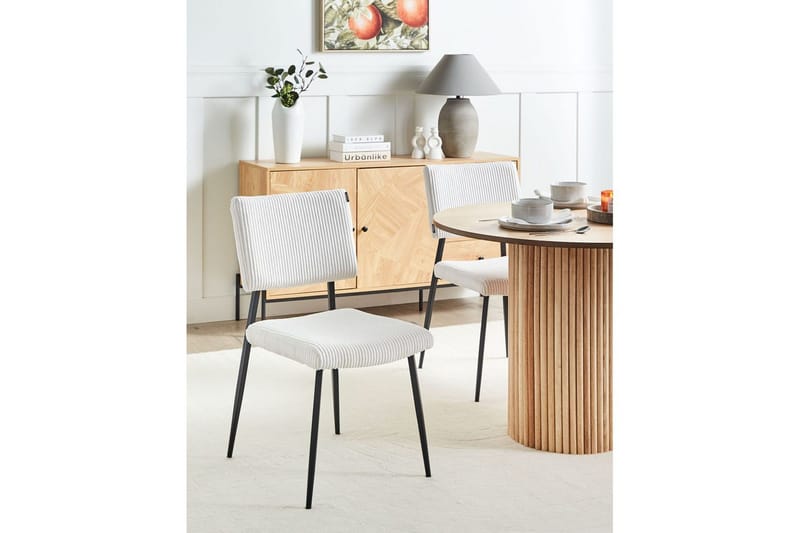 Sæt med 2 spisebordsstole Sturgis - Hvid, Sort - Møbler - Stole & lænestole - Spisebordsstole & køkkenstole