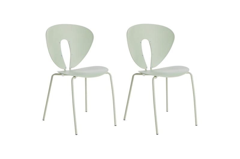 Sæt med 2 spisebordsstole Tracy, Grøn, sølv