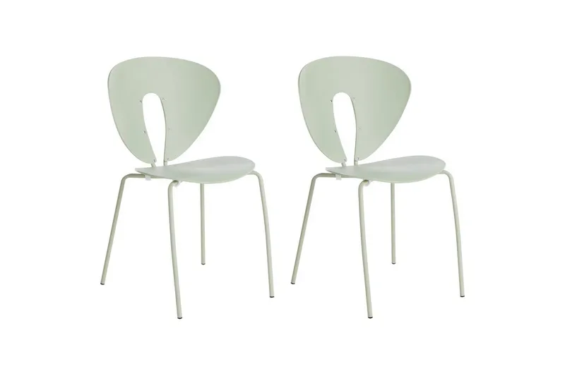 Sæt med 2 spisebordsstole Tracy, Grøn, sølv