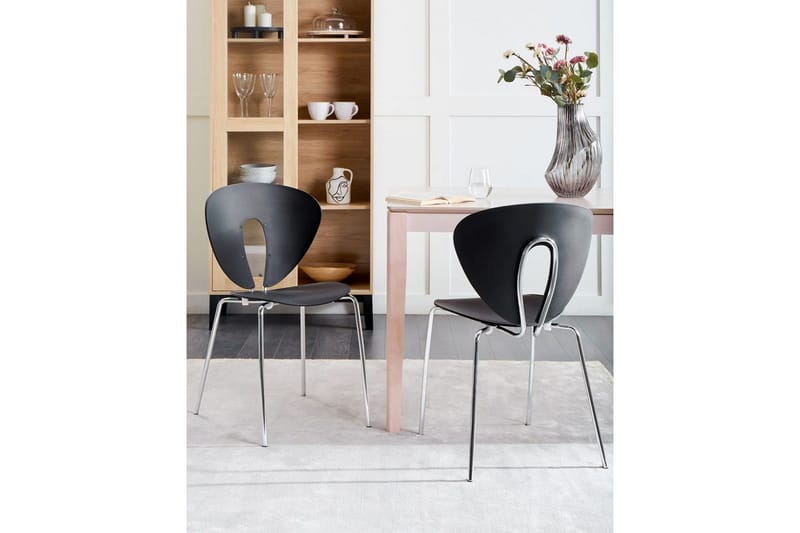 Sæt med 2 spisebordsstole Tracy - Sort, Sølv - Møbler - Stole & lænestole - Spisebordsstole & køkkenstole