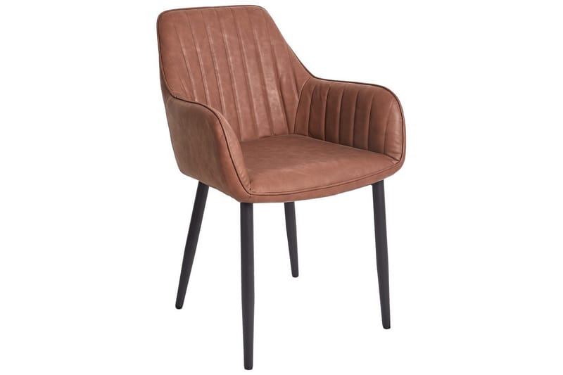 Sæt med 2 spisebordsstole Wellston - Brun, Sort - Møbler - Stole & lænestole - Spisebordsstole & køkkenstole