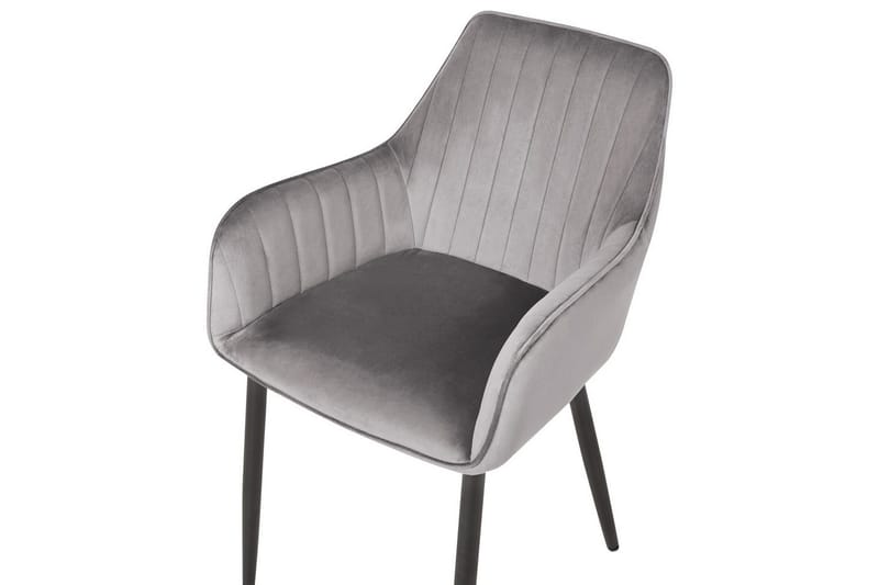 Sæt med 2 spisebordsstole Wellston - Grå, sort - Møbler - Stole & lænestole - Spisebordsstole & køkkenstole