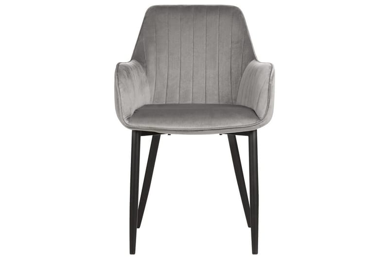 Sæt med 2 spisebordsstole Wellston - Grå, sort - Møbler - Stole & lænestole - Spisebordsstole & køkkenstole