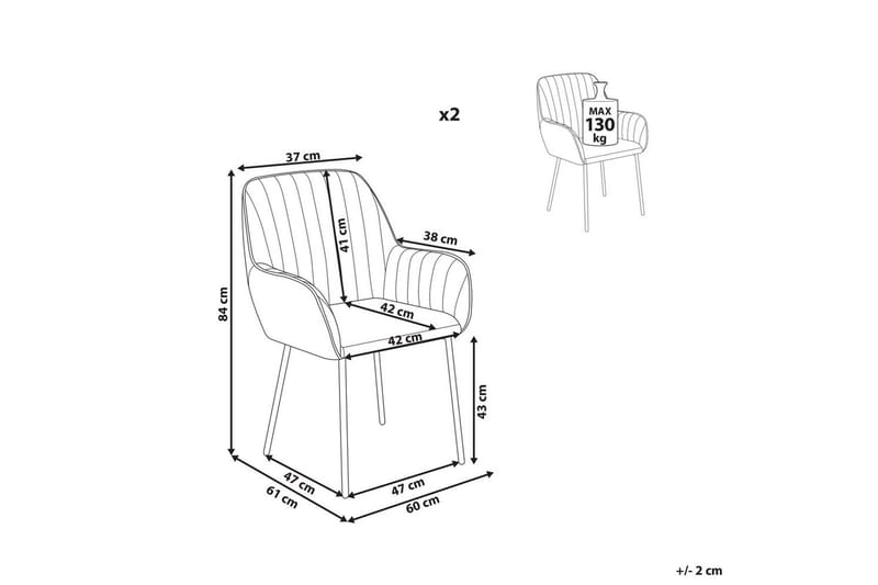 Sæt med 2 spisebordsstole Wellston - Grå, sort - Møbler - Stole & lænestole - Spisebordsstole & køkkenstole