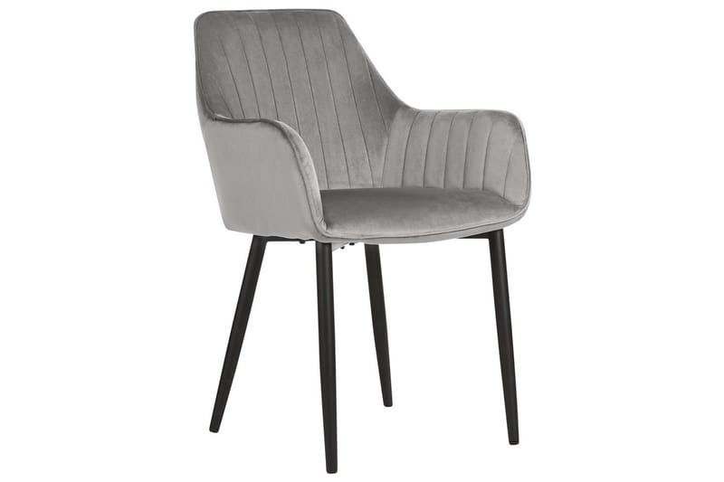 Sæt med 2 spisebordsstole Wellston - Grå, sort - Møbler - Stole & lænestole - Spisebordsstole & køkkenstole