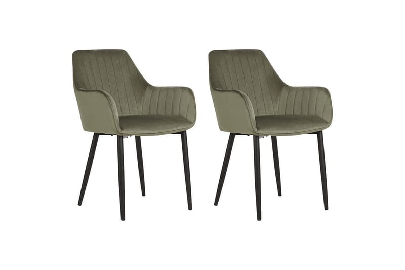Sæt med 2 spisebordsstole Wellston, Grøn, Sort, Grøn, sort
