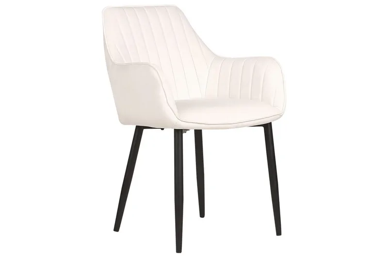 Sæt med 2 spisebordsstole Wellston - Hvid, Sort - Møbler - Stole & lænestole - Spisebordsstole & køkkenstole