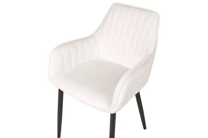 Sæt med 2 spisebordsstole Wellston - Hvid, Sort - Møbler - Stole & lænestole - Spisebordsstole & køkkenstole