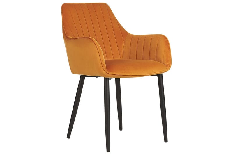 Sæt med 2 spisebordsstole Wellston - Orange, sort - Møbler - Stole & lænestole - Spisebordsstole & køkkenstole