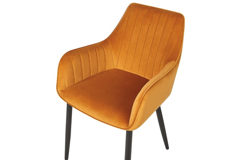 Sæt med 2 spisebordsstole Wellston - Orange, sort - Møbler - Stole & lænestole - Spisebordsstole & køkkenstole