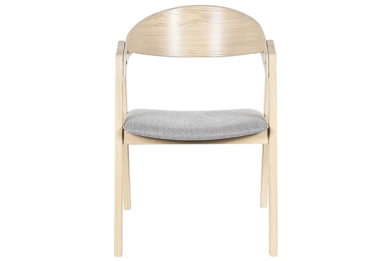 Sæt med 2 spisebordsstole Yuba - Grå, lyst træ - Møbler - Stole & lænestole - Spisebordsstole & køkkenstole