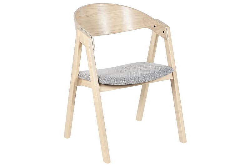 Sæt med 2 spisebordsstole Yuba - Grå, lyst træ - Møbler - Stole & lænestole - Spisebordsstole & køkkenstole