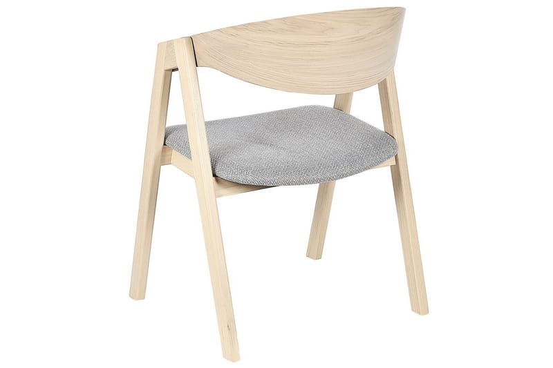 Sæt med 2 spisebordsstole Yuba - Grå, lyst træ - Møbler - Stole & lænestole - Spisebordsstole & køkkenstole
