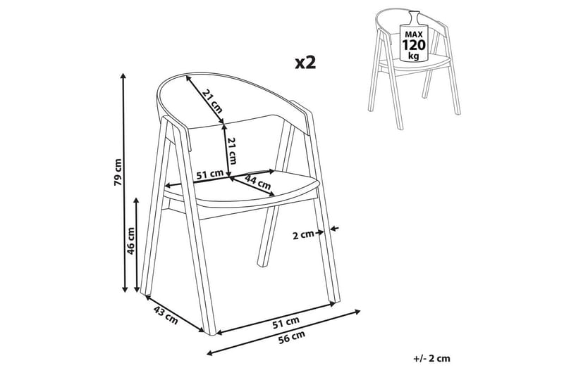 Sæt med 2 spisebordsstole Yuba - Lyst træ, grøn - Møbler - Stole & lænestole - Spisebordsstole & køkkenstole